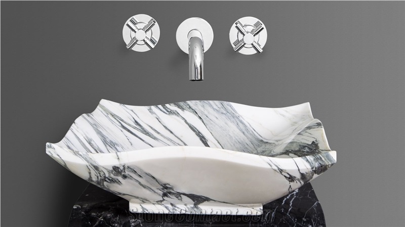 Grey Marble Stone Sink & Basin, Round Oval Shape Bowls for Bathroom, Inside or Outside, High Quality Natural Stone Basin