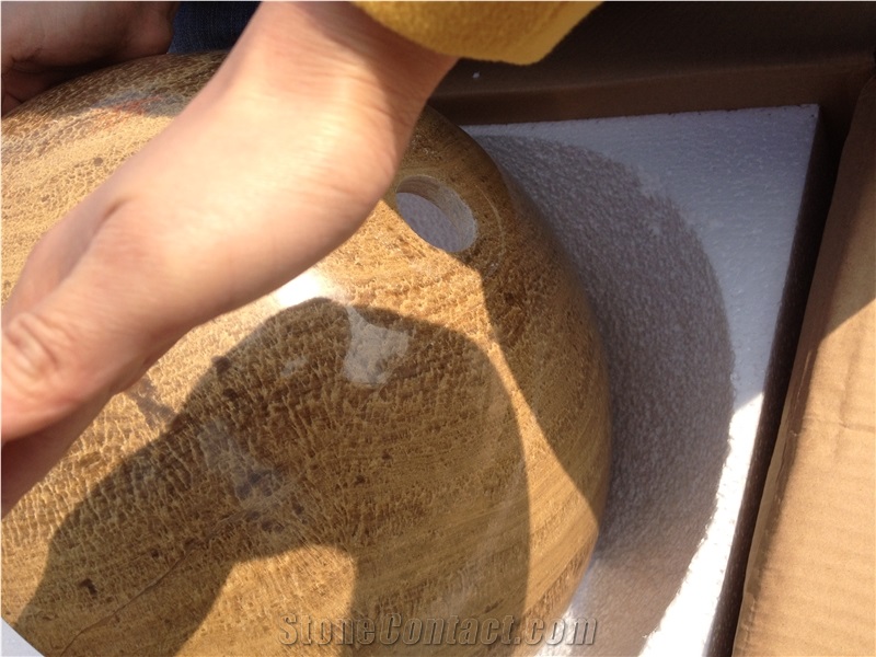 Grey Marble Stone Sink & Basin, Round Oval Shape Bowls for Bathroom, Inside or Outside, High Quality Natural Stone Basin