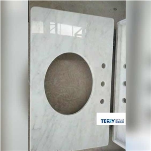 Italy White Cararra Marble Cd Vanity Tops/ Bianco Carrara Cd Bathroom Countertop/Blanc Carrara Vanity Tops/White Cararra