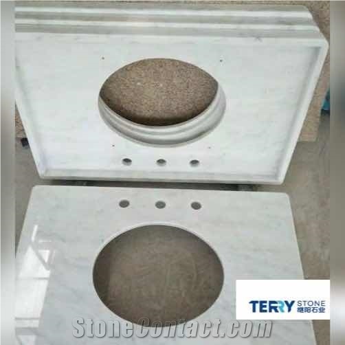 Italy White Cararra Marble Cd Vanity Tops/ Bianco Carrara Cd Bathroom Countertop/Blanc Carrara Vanity Tops/White Cararra