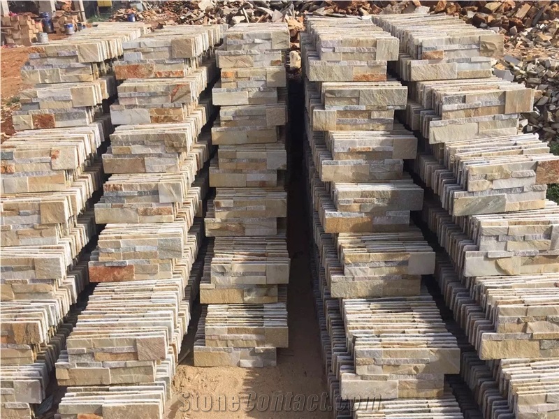 Beige Slate,Wall Decor,Chinese Cultured Stone,Wall Cladding,Ledge Sone,Loose Stone