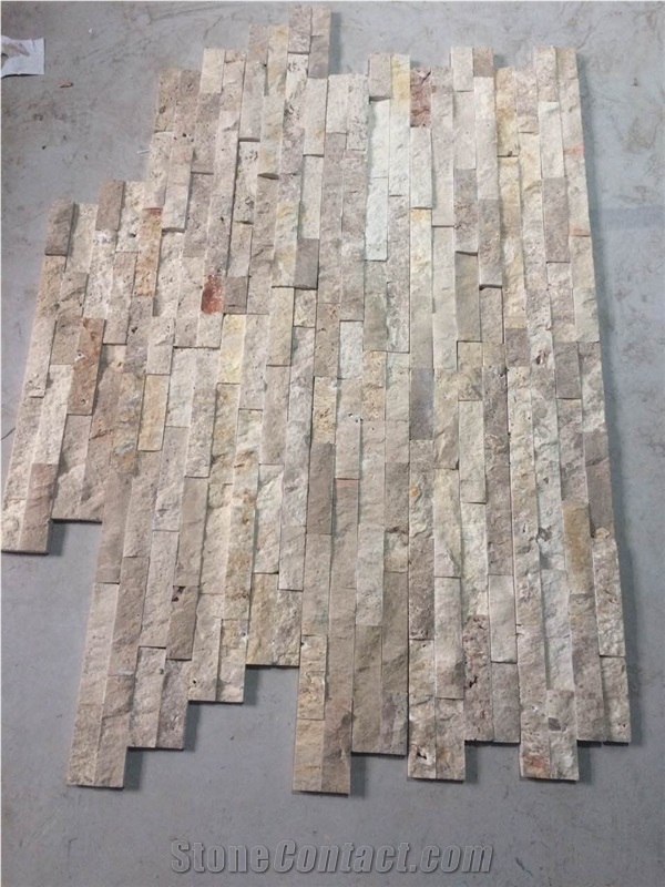 Beige Travertine , Yellow Colors ,Coffee Travertine , White Travetine Three Colors Cultured Stone Wallstone Ledge Stone
