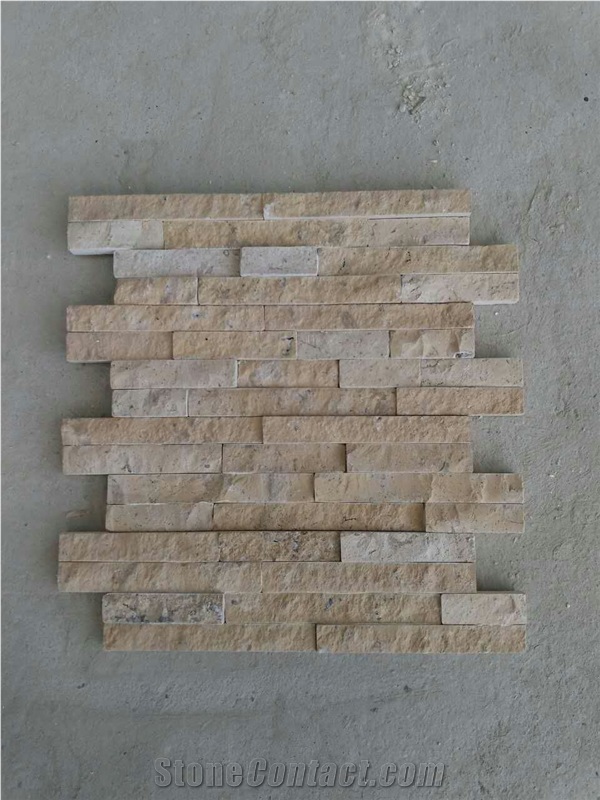 Beige Travertine , Yellow Colors ,Coffee Travertine , White Travetine Three Colors Cultured Stone Wallstone Ledge Stone