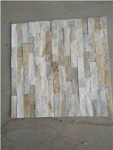 Beige, Yellow China Slate Tiles, Wall Cladding, Stacked Stone Veneer