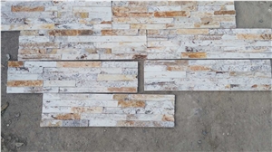 Beige, Yellow China Slate Tiles, Wall Cladding, Stacked Stone Veneer