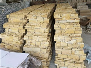 Beige, Yellow China Slate Tiles, Wall Cladding, Stacked Stone Veneer