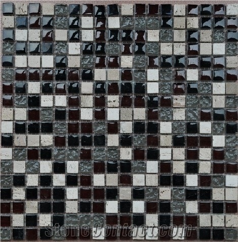 Glass Mosaic,Slate and Glass Mosaic 15*100*7.8, Black Slate and Glass Mosaic, Polished Surface, Garden & Balcony Slate and Glass Mosaic, Kitchen Slate and Glass Mosaic, Elevator Mosaic