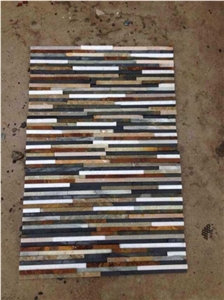Mixcolor Cultured Stone,Golden White Quartzite Wall Decor,Feature Wall,Wall Cladding,Thin Stone Veneer