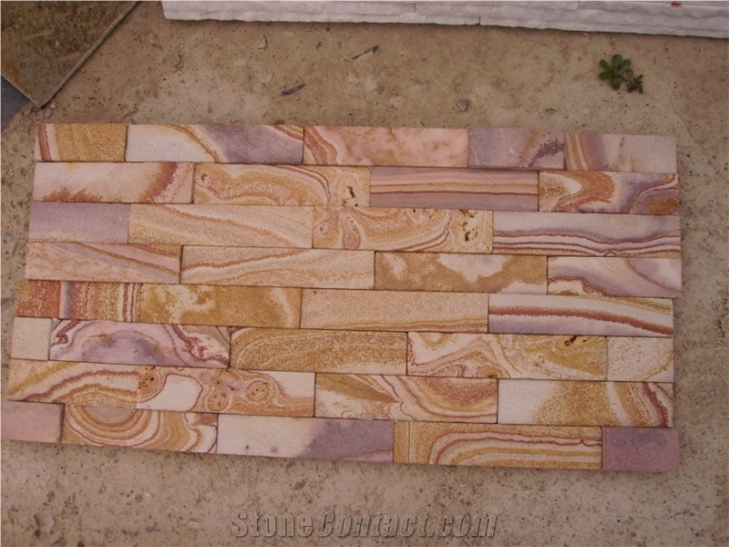 Multicolour Sandstone,Wall Cladding,Wall Decor,Ledge Stone,Chinese Cultured Stone