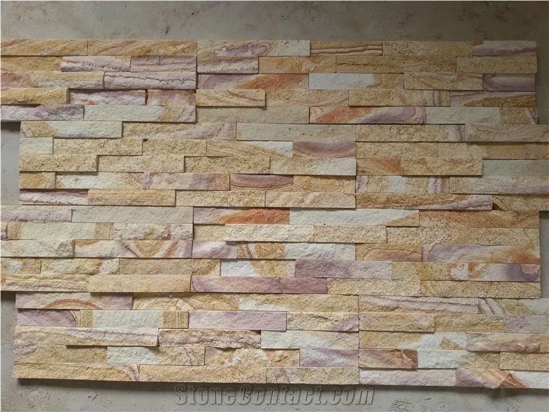 Multicolour Sandstone,Wall Cladding,Wall Decor,Ledge Stone,Chinese Cultured Stone