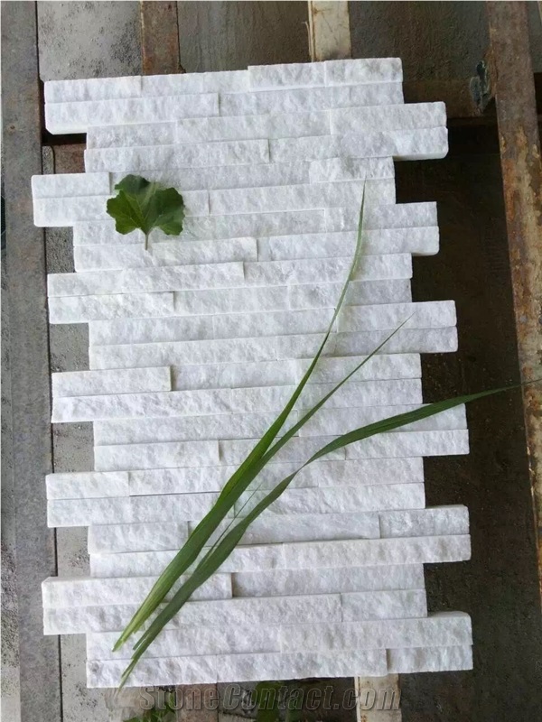 Pure White Quartzite,Cultured Stone,Feature Wall,Ledge Stone,Wall Cladding