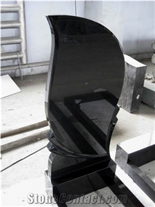 Shanxi Black Granite Tombstone & Monument,Memorials,Gravestone & Jesus Sculpture Cross Headstone Produce for Poland Client