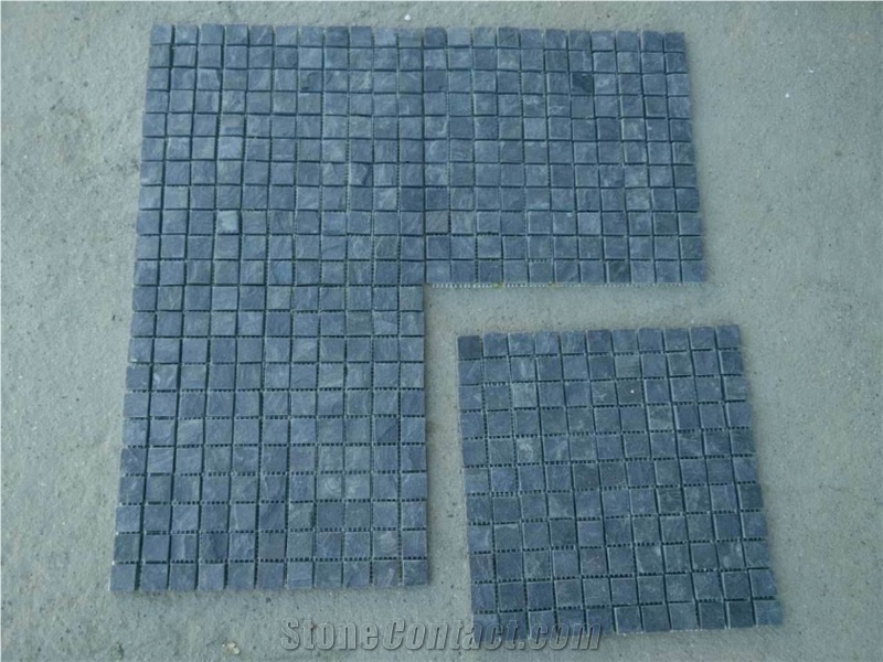 Slate and Glass Mosaic 15*100*7.8, Black Slate and Glass Mosaic, Polished Surface, Garden & Balcony Slate and Glass Mosaic, Kitchen Slate and Glass Mosaic, Elevator Mosaic