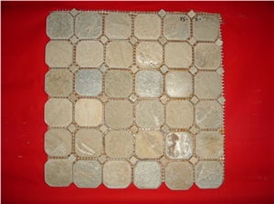 Slate and Glass Mosaic 15*100*7.8, Polished Surface, Garden & Balcony Slate and Glass Mosaic, Kitchen Slate and Glass Mosaic, Elevator Mosaic