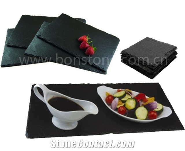 Slate Tea Plate,Slate Dish,Black Slate,Black Slate Disk,Black Slate Plates, Black Slate Food Plates, Black Slate Cup Plates