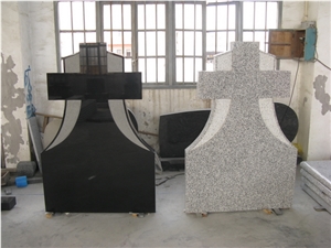 Spain Style Tombstone , Shanxi Black & India Black Granite Monument & Tombstone,Western Style Monuments/ Upright Monuments/ Western Style Tombstones/ Single Monuments/ Gravestone
