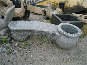 Stone Planter Flower Pots Garden Vases,Flower Carved Granite Stone Planter Pot,Granite Garden Flower Pot, Grey Granite Flower Pot
