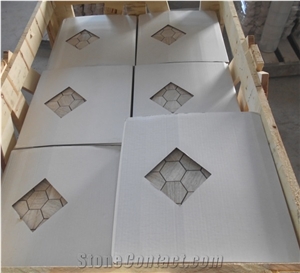 White Wood Grain Hexagon Marble Mosaic Tile,Cararra White Marble Mosaic /Wall Mosaic /Stone Mosaic