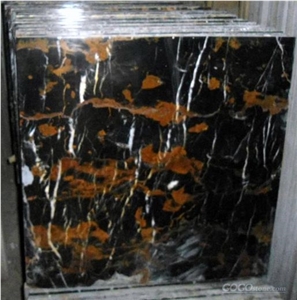 Marble Black & Gold Standard Tiles & Slabs, Polished Marble Floor Tiles, Wall Tiles