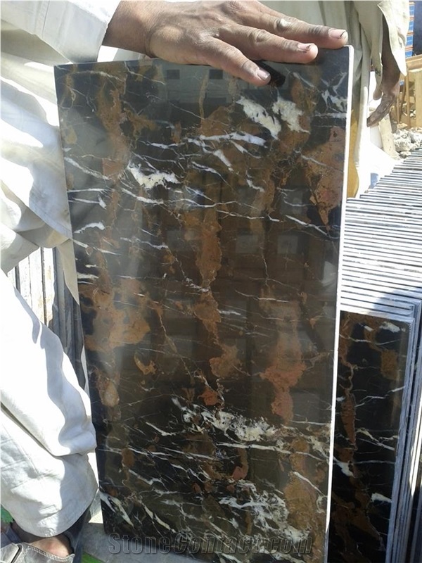 Marble Black & Gold Standard Tiles & Slabs, Polished Marble Floor Tiles, Wall Tiles