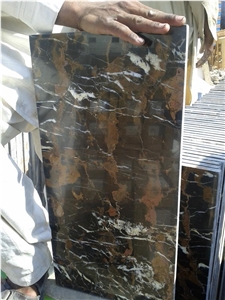 Marble Black & Gold Standard Tiles & Slabs, Polished Marble Floor Tiles, Wall Tiles