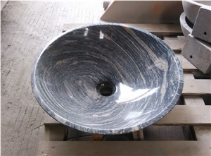 Chinese Juparana Round Shape Sink,Multicolour Grain Grainte Vessel Sink,Grey Granite Sinks,Wash Basins,Bathroom Sinks