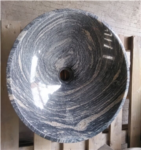 Chinese Juparana Round Shape Sink,Multicolour Grain Grainte Vessel Sink,Grey Granite Sinks,Wash Basins,Bathroom Sinks