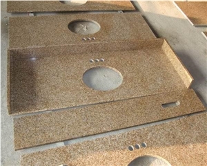 G682 Granite Bathroom Tabletops,Yellow Granite Countertops with Undermount