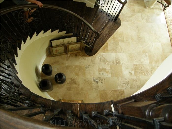 Ivory Rust Travertine Honed Floor Pattern