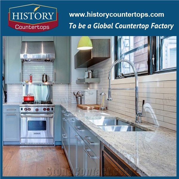 2017 Trends Kashmir White Granite or Bianco Kashmere White Granite Natural Stone for Kitchen Counter Tops Prefab,Bathroom Counter Tops Customized Kitchen Island,Worktops,Desk Tops