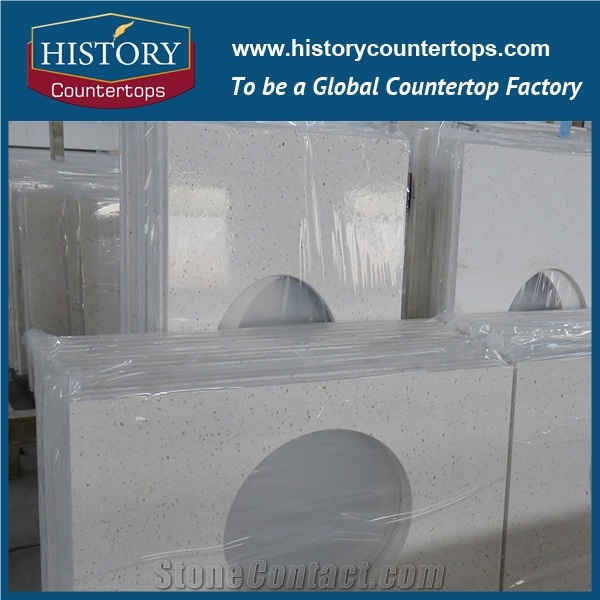 Best Quartz Countertop Options, Polished and Honed Pearl White Engineered Quartz Stone Countertop,For Hotel Kitchen,Backsplash Walling Panel Customized Edge