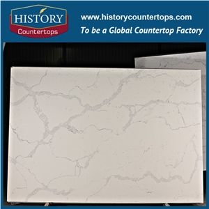 Cheap Calacatta Nuvo White Quartz Stone Slabs for Countertops,Kitchen and Bath Interior Exterior Decoration,Polished Table Tops Various Edge Profiles