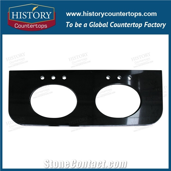China Absolutely Black Granite,Chines Nero Assoluto,China Stone Market, Polished Bathroom Countertops, Vanity Tops