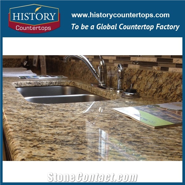 Giallo Santa Cecilia Granite Kitchen Countertops Vanity Top,Brazil Amarelo St Cecilia Light Yellow Prefab,Bathroom Counter Tops Customized Kitchen Island,Worktops,Desk Tops
