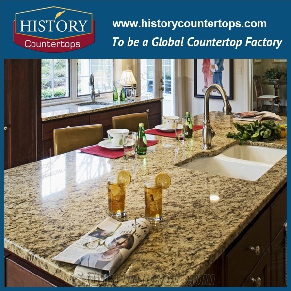 Giallo Santa Cecilia Granite Kitchen Countertops Vanity Top,Brazil Amarelo St Cecilia Light Yellow Prefab,Bathroom Counter Tops Customized Kitchen Island,Worktops,Desk Tops