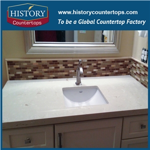 High Quality Popular New Fashion Top Quartz Stone Slabs for for Kitchen and Bathroom, Best Price Artificial Stone Slab, Beige Color Quartz Marble Veins Countertop and Vanity Top