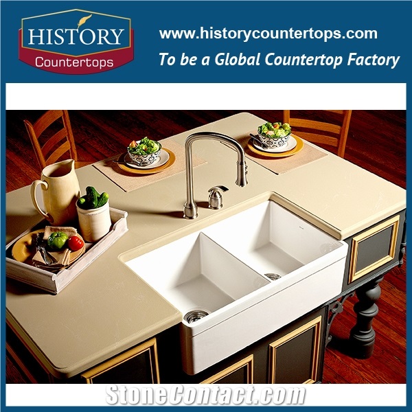 High Quality Popular New Fashion Top Quartz Stone Slabs for for Kitchen and Bathroom, Best Price Artificial Stone Slab, Beige Color Quartz Marble Veins Countertop and Vanity Top