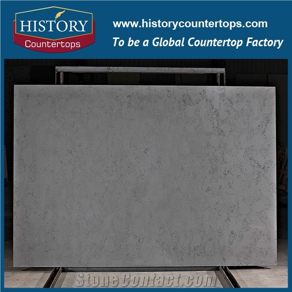 Ice Age Grey Artificial Quartz Stone Slabs for Countertops, Bath and Kitchen for Hospitality, Hotel,Commercial,Condo Project, Polished Slabs, Tiles