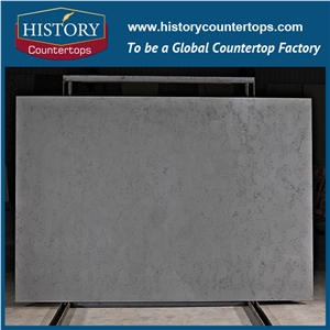 Ice Age Grey Artificial Quartz Stone Slabs for Countertops, Bath and Kitchen for Hospitality, Hotel,Commercial,Condo Project, Polished Slabs, Tiles
