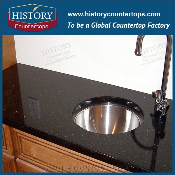 India Black Galaxy Granite Engineered Stone Building Materials Countertop & Vanity Top, Custom Counter Tops Dimensional Stone, Flooring,Customized Polished Surface