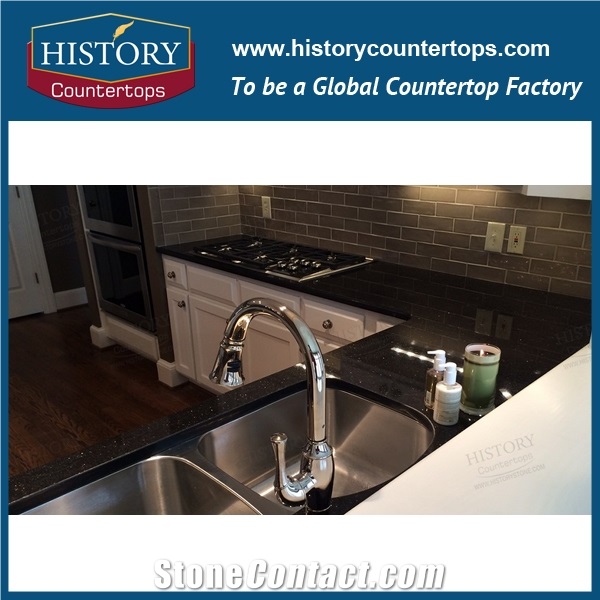 India Black Galaxy Granite Engineered Stone Building Materials Countertop & Vanity Top, Custom Counter Tops Dimensional Stone, Flooring,Customized Polished Surface