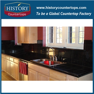 India Black Galaxy Granite Engineered Stone Building Materials Countertop & Vanity Top, Custom Counter Tops Dimensional Stone, Flooring,Customized Polished Surface