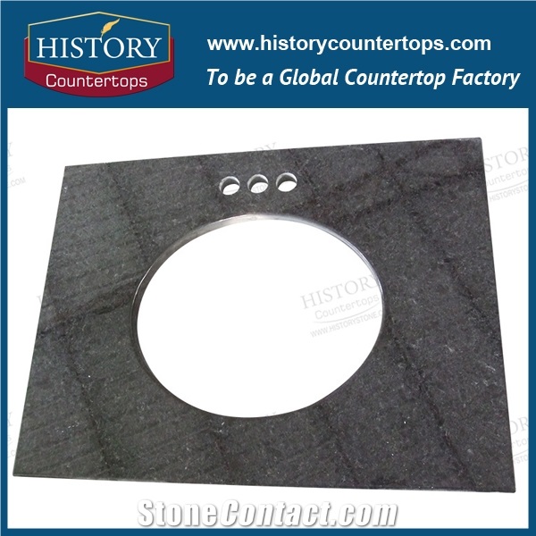 India Black Pearl Granite Natural Stone, Labrador Black India Granite Building Materials for Kitchen Countertops Option, Solid Surface