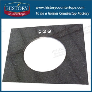 India Black Pearl Granite Natural Stone, Labrador Black India Granite Building Materials for Kitchen Countertops Option, Solid Surface