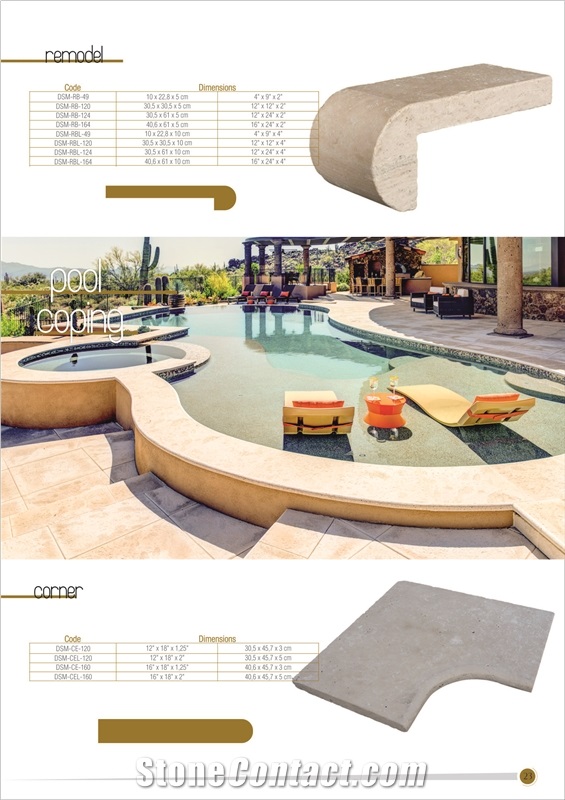 Denizli Travertine Pool Coping