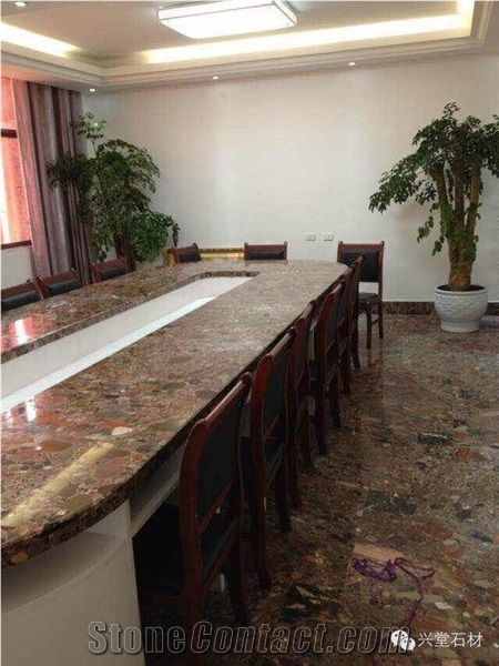 Chinese Factory Price Colorful Riverstones Slab, Rain Pebble Granite Slabs