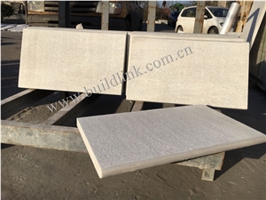 Natural Crystal White Quartzite Bullnose Pool Coping Tiles , White Quartzite Flamed Bullnose Tiles