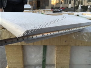 Natural Crystal White Quartzite Bullnose Pool Coping Tiles , White Quartzite Flamed Bullnose Tiles