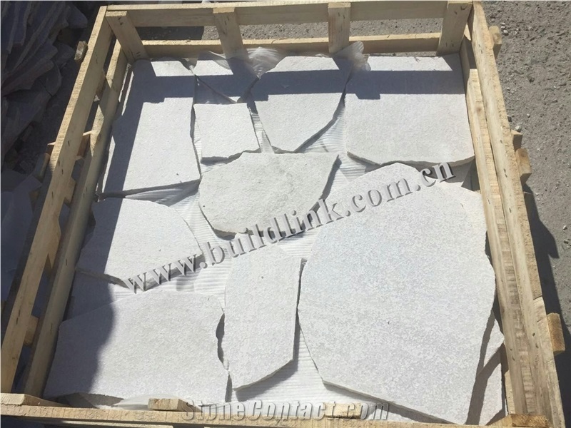 White Quartzite Crazy Flamed Pavers