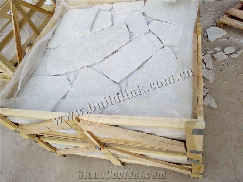 White Quartzite Crazy Flamed Pavers